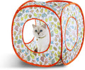 Andiker Cat Tent, 3 Holes Safe and Strong Cute Cats Tunnel Collapsible Easy to Carry Cat House for Indoor Cats Kittens Hiding Playing Training Sleeping (Square Bird)