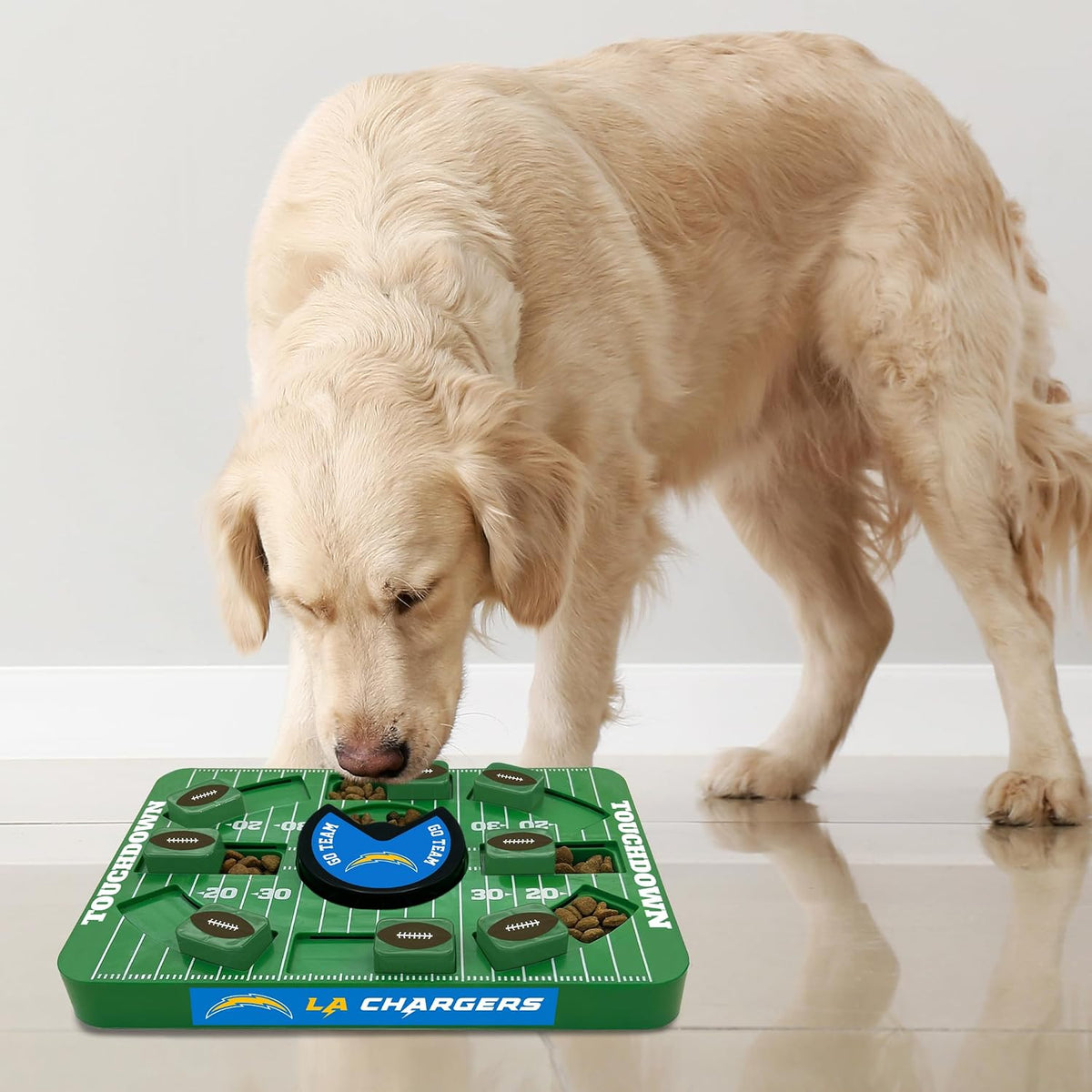 Pets First NFL Los Angeles Chargers Large Puzzle Toy for Dogs, Slow Feeder Board for Pets, New Bigger Size, Interactive Doggie Treat Toy