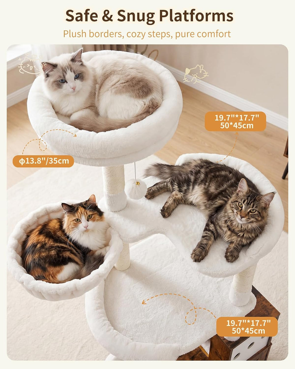 Heybly Cat Tree with Litter Box Enclosure, Modern 64" Hidden Tower HCT105SR