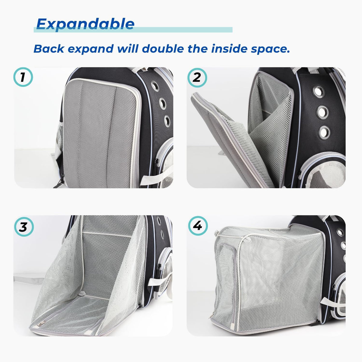 Lollimeow Expandable Bubble Cat Carrier Backpack, Supports up to 14 lbs