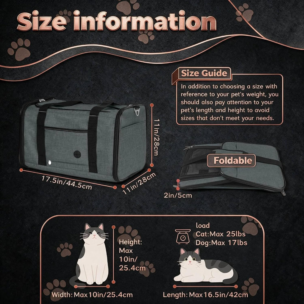 YUDODO 2 Packs 25 lbs Soft Sided Pet Carrier for Large Cat & Small Dog