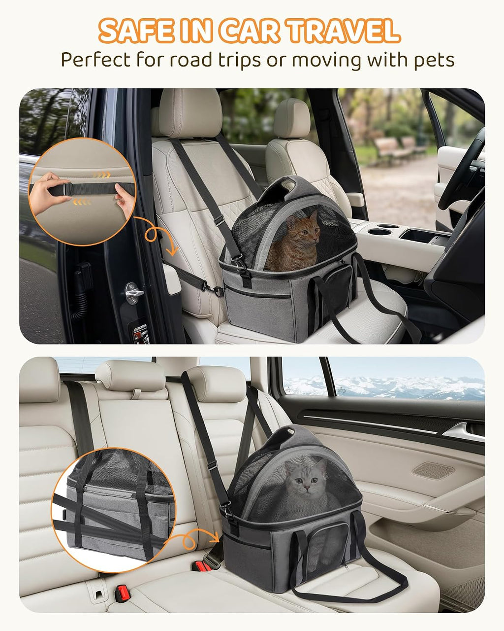 BurgeonNest Top-Expandable Cat Carrier with Full-Open Canopy, Up to 15 lbs