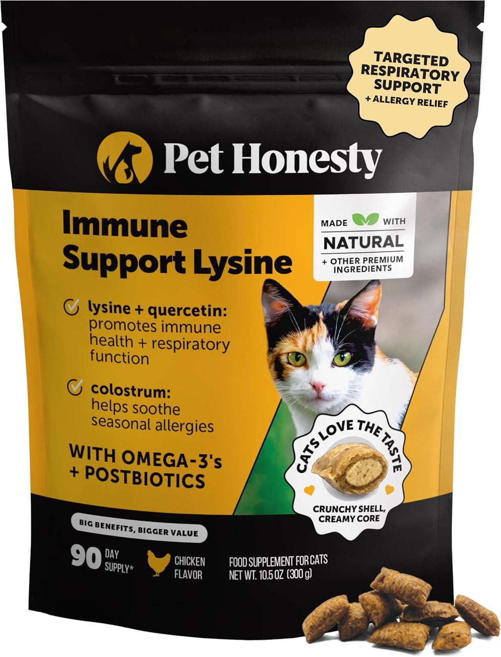Pet Honesty Vet Backed Immune Lysine for Cats, Chicken, 90-Day Supply