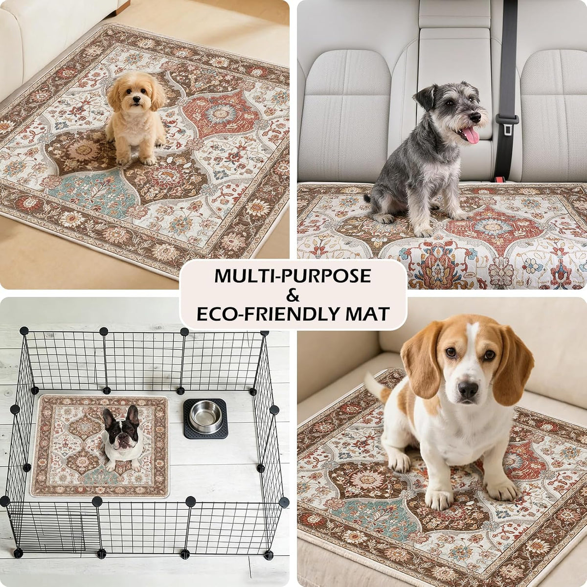 INVENHO 2PACK Washable Pee Pads for Dogs, Reusable Dog Pads Upgrade Non-Slip Dog Pee Pads Heavy Absorbency Puppy Pee Pads Quick Dry Whelping Pads/Waterproof Puppy Training Pad