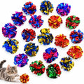 Cat Toys 20 Packs Interactive Crinkle Ball, 2.3 Inch Bright Colors Cat Ball Toys to Attract and Engage Cats, Promote a Healthy Lifestyle for All Breed Sizes Cats