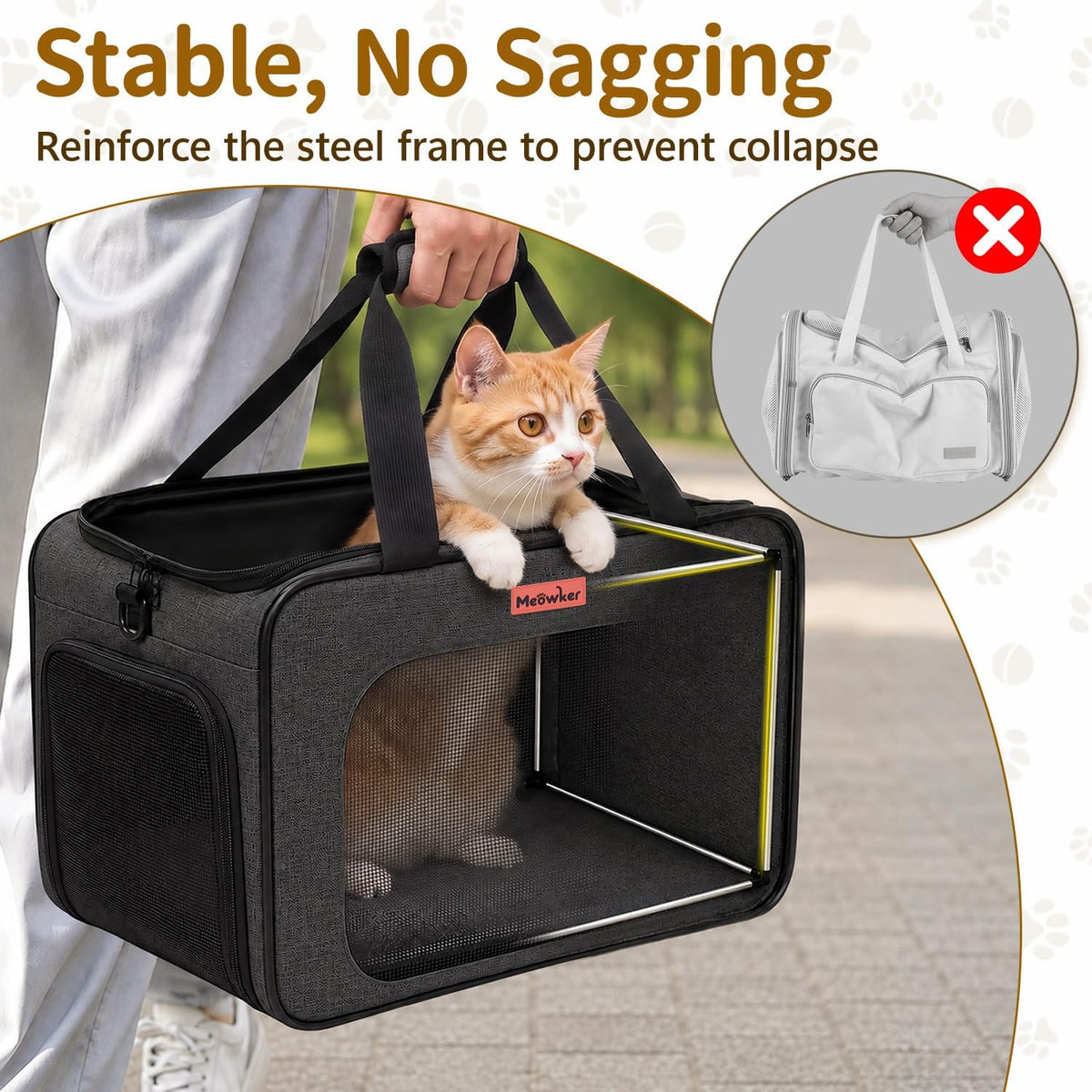 Soft-Sided Cat Dog Pet Carrier Airline Approved, Medium Black