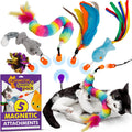 Cat Amazing Snatch Pack - 5 Magnetic Attachments for The Snatch Magnetic Wand Toy - Catnip Mouse, Rattle Snake, Crinkle Fish, Scrunchy Ball and Feather - Cat Teaser Toys - Really Catch!