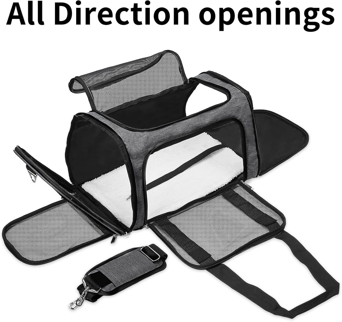 Soft-Sided Cat/Dog/Pet Carrier, Collapsible Pets Travel Carriers