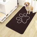 OLANLY Dog Door Mat for Muddy Paws 40x24, Paw Print Design Chenille Mud Mat