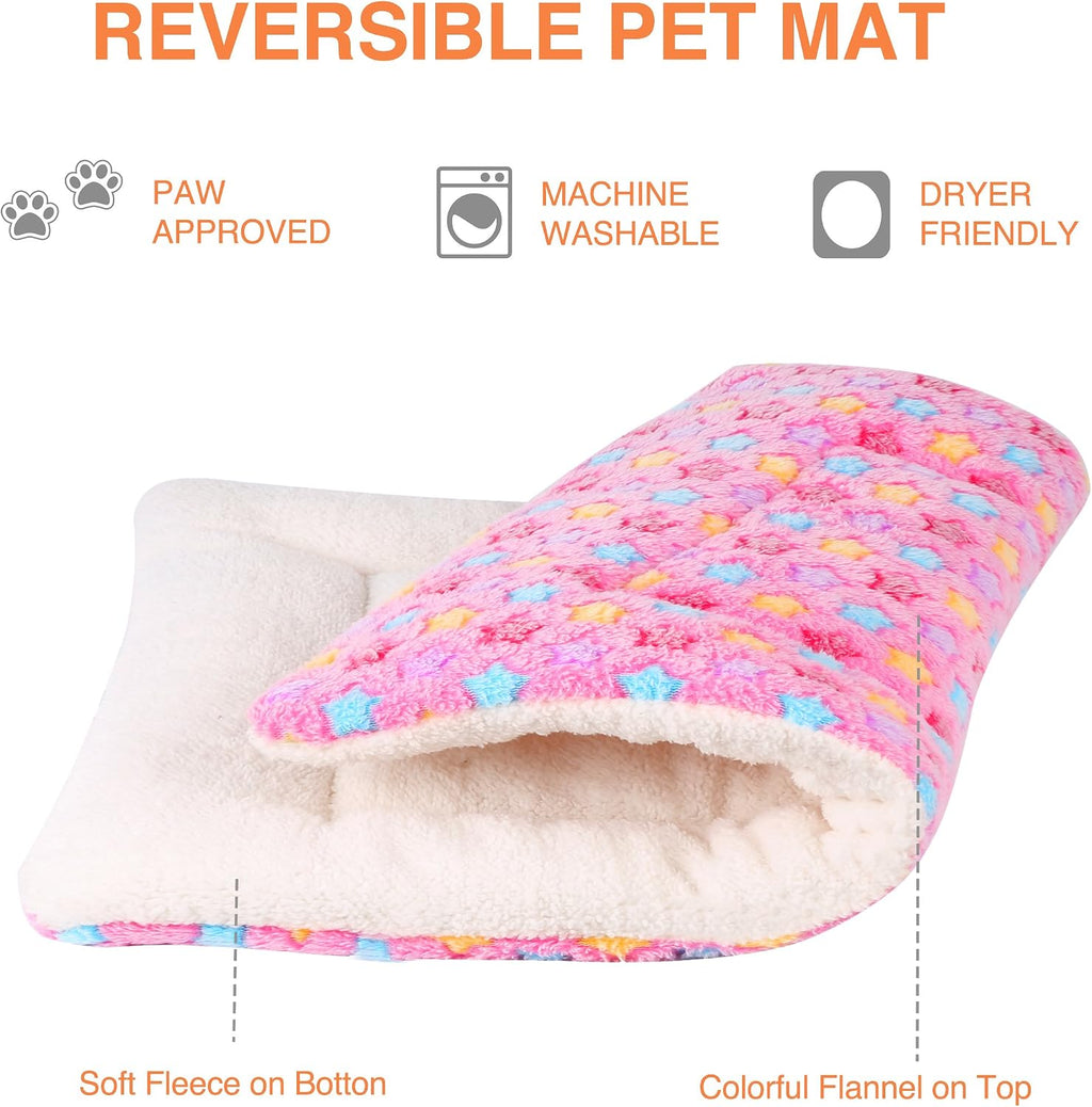 Mora Pets Dog Bed Crate Pad Ultra Soft Pet Mat Star Print 22 Inch Pink