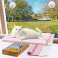 Cat Window Perch, Cat Hammock w/Fleece Blanket, Screw Suction Cups, Pink