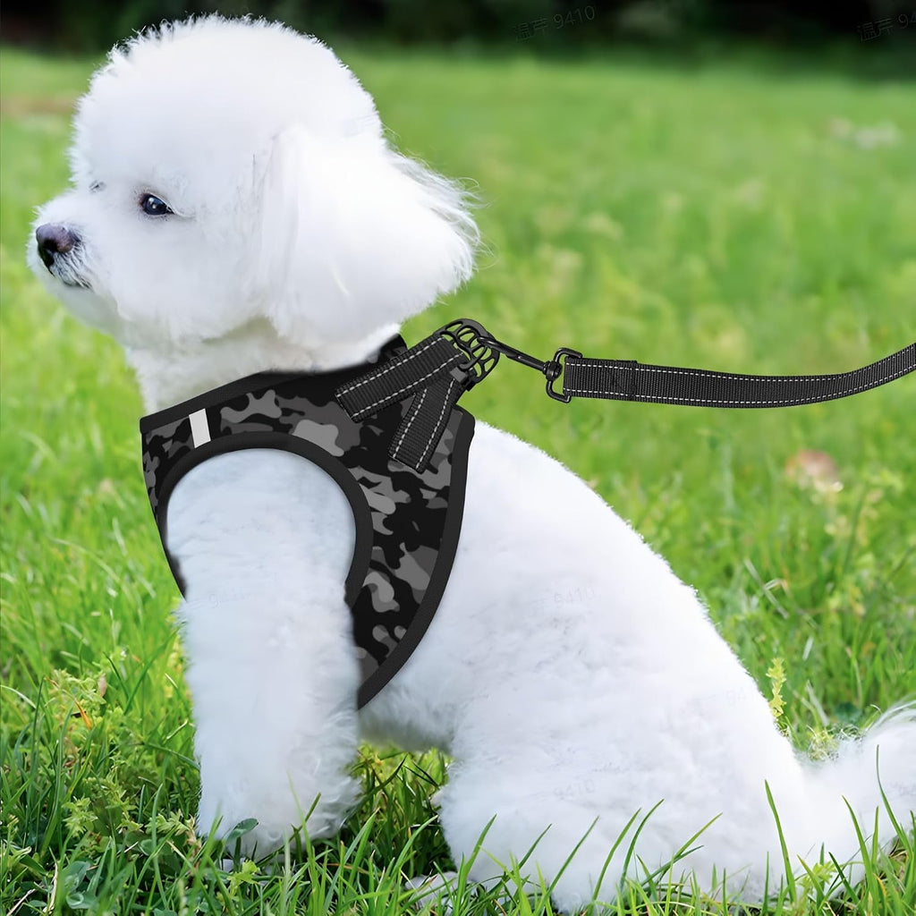 MUKIO Camouflage Black Camo No Pull Dog Harness Vest