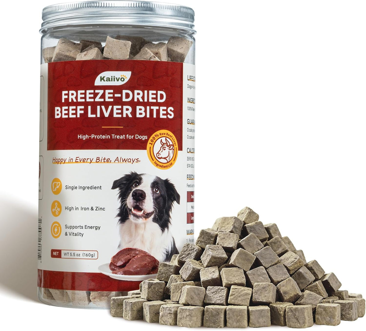 Freeze Dried Beef Liver Dog & Cat Treats, Net Wt. 5.5 oz