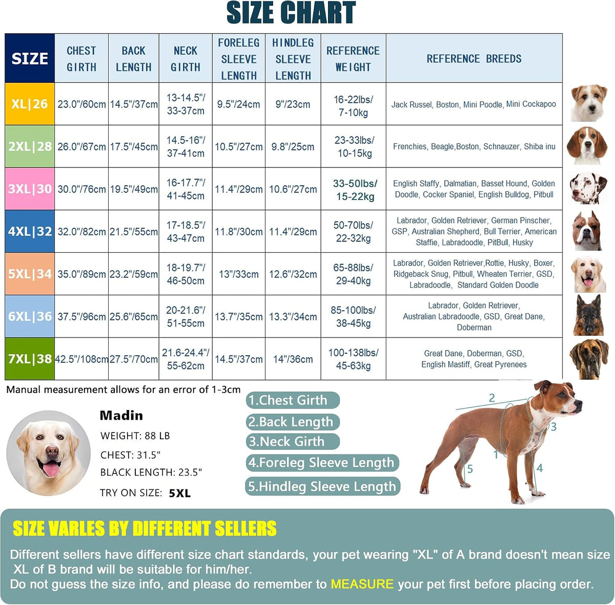 Dog Recovery Suit Full-Zipper After Post-Surgery Large Medium Dogs, Dog Bodysuit for Prevent Licking& Chewing Wounds Onesies Cone Alternative (Black, 5X-Large)