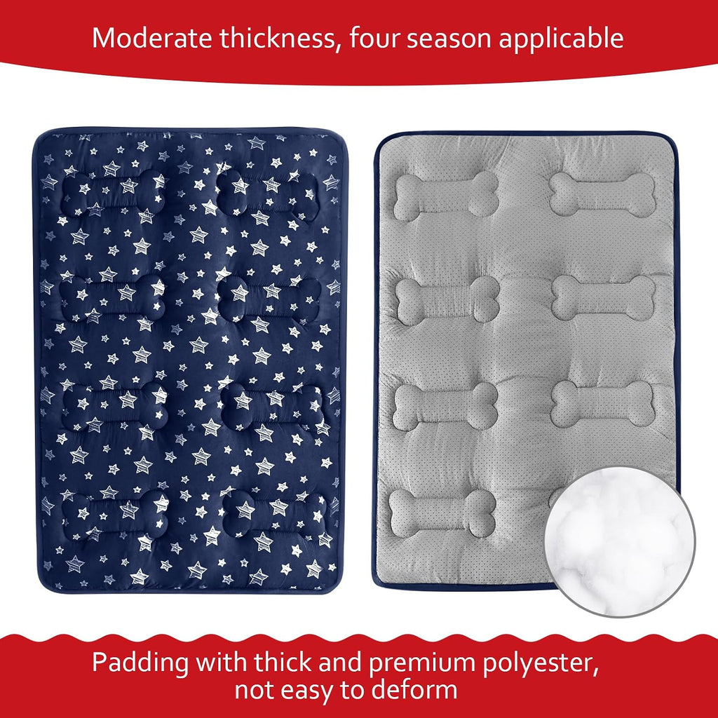 Dog Crate Pad Mat (42" X 28"), Soft Dog Bed Mat with Cute Prints