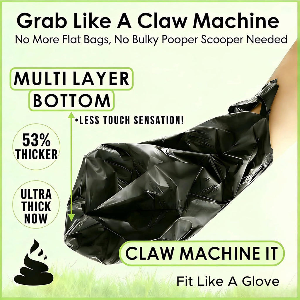 Ultra Thick RockRhino Dog Poop Bags, Multi-Layer Bottom, Opaque Odor-Proof | Easy Open Tie Handles | Certified Compostable Plastic Free | 120 Heavy Duty Bags, Mint Scent, Fits Holder, No Scooper Needed
