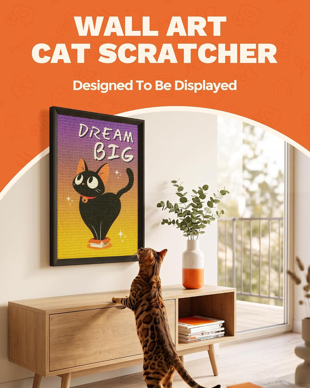 Decorative Wall Art Cat Scratcher Funny Cat Quote Sisal Scratch Pad