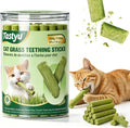 Cat Grass Teething Sticks for Cats, 200g/7.05oz Natural Edible Cat Chew Sticks with Real Chicken & Cat Grass, Teeth Cleaning, Hairball Control & Teething Relief Treats for Cats Over 3 Months Old