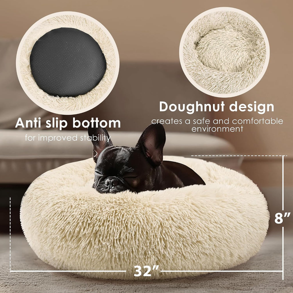 Dog Beds Large Sized Dog and Cats, 32in Pet Beds for Large Pet (Light Brown)