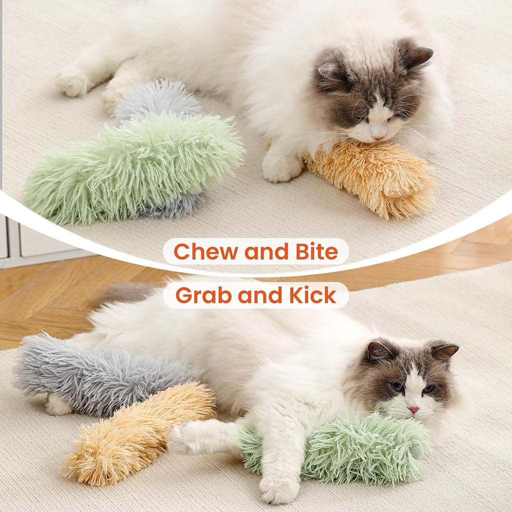 Cat Toys, 3 Pack Crinkle Catnip Pillow Toys for Indoor Cats