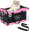 Conlun Cat Carrier Soft-Sided Pets Travel Carriers,Pink M