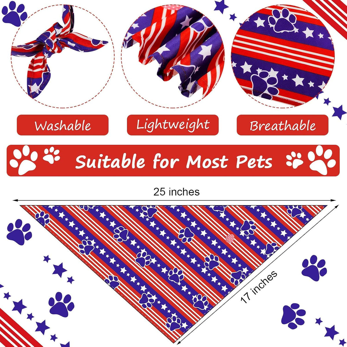 Weewooday 9 Pcs Holiday Dog Bandanas Adjustable Washable Pet Scarves