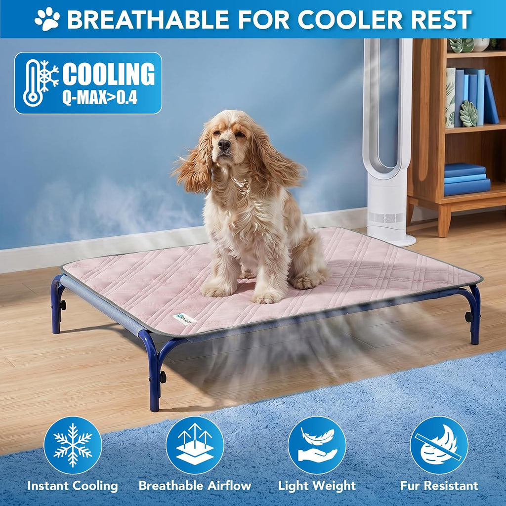 PetAmi Waterproof Dog Cooling Mat Pet Pad for Crate Couch Bed, Pink, 29x40