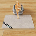 OHMO Cat Litter Mat 23.5x16 Silicone Trapping Mat Semi Transparent | for Kitty Litter Box, Easy Clean, BPA Free Rubber, Center Litter Collection, Easy Pour-Back, Waterproof, Odor-Resistant