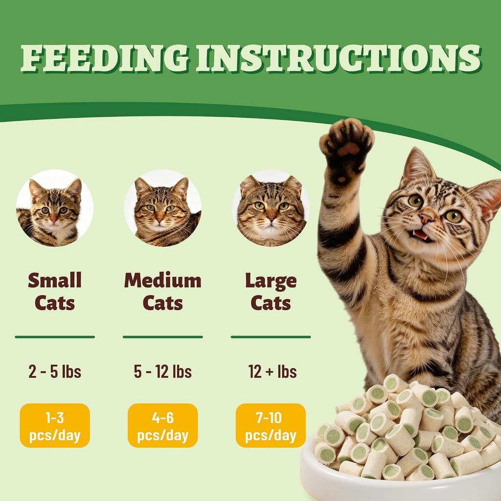 Just Try Freeze Dried Cat Treats Cat Grass Hairball Control for Cats 4 oz