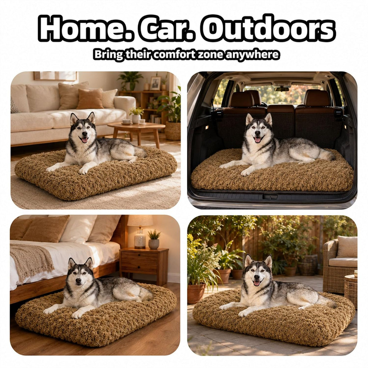 Dog Bed Large Size, Plush Washable Pet Bed Mat, Dog Crate Bed 41"x27"