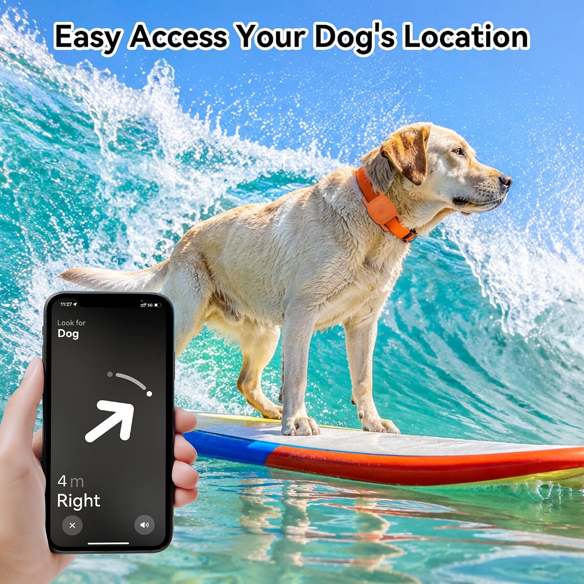 DDJ 2-Pack Waterproof Dog Collar Holder for Tile Mate Tracker, Durable Silicone Life360 Tile Case for Cat &Pet Collars Without Shaking, Anti-Lost Full Body for Tile Cover, Easy to Install, Orange