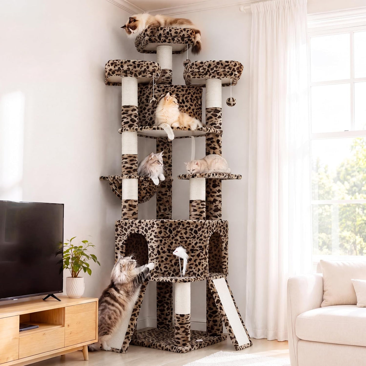 Cat Tree, 81.1" Tall Heavy Duty Cat Tower for Large Cats VCT032BW