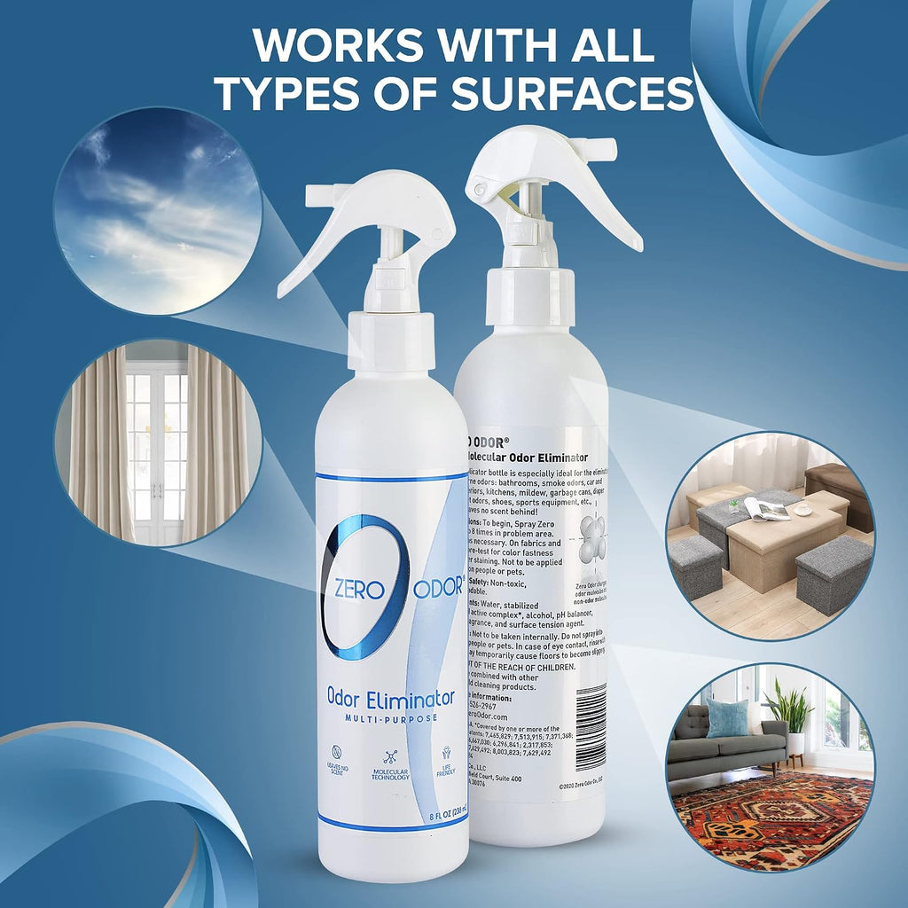Zero Odor Multi-Purpose Odor Eliminator, Fabric & Room Deodorizer, 2 Pack