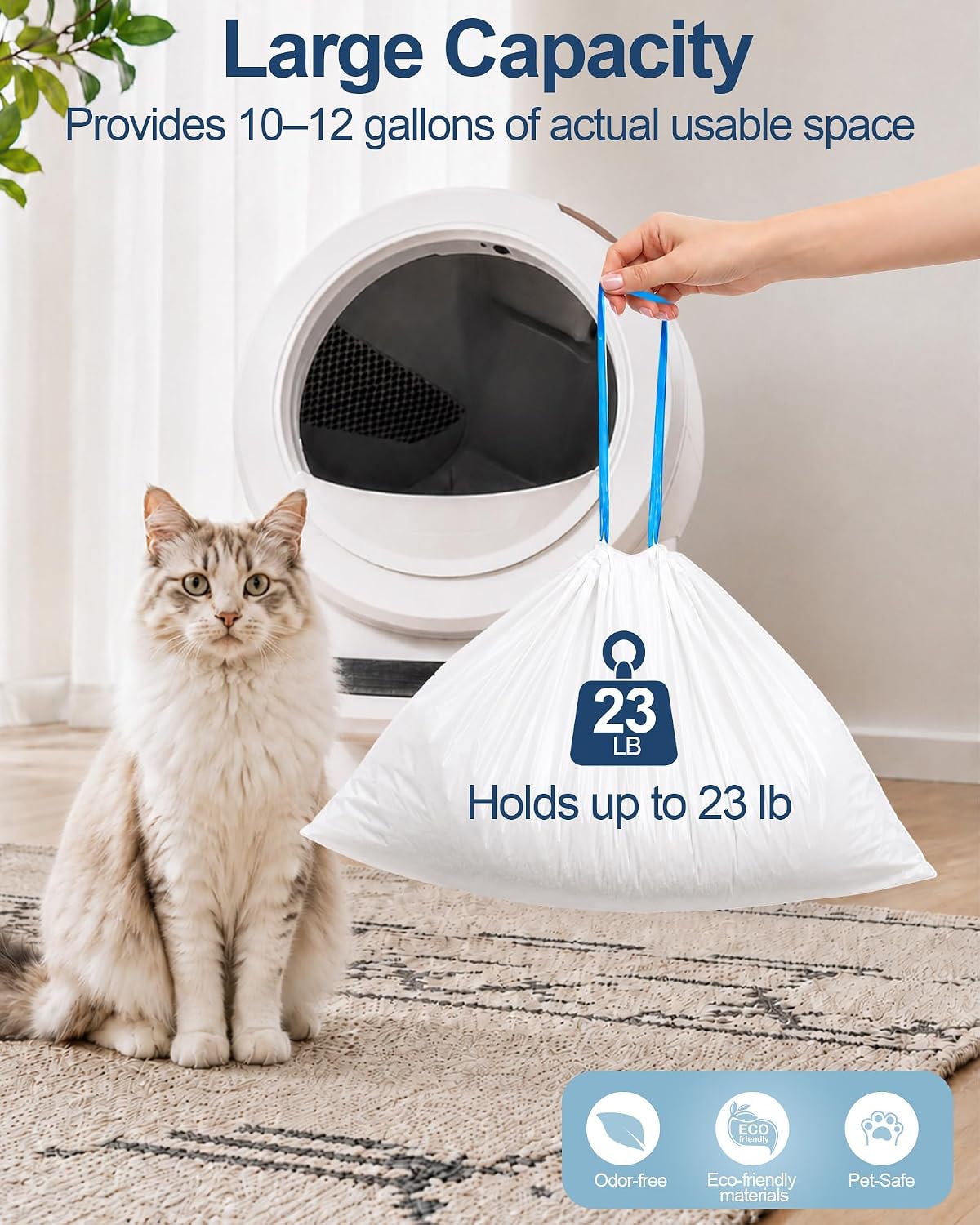 45 Count Automatic Litter Box Liners Compatible with Litter Box Robot