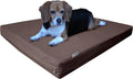 Dogbed4less Orthopedic Small Medium Gel Memory Foam Pet Bed with Washable Denim Cover, Waterproof Liner and Extra External Case 35X20X4 Inch