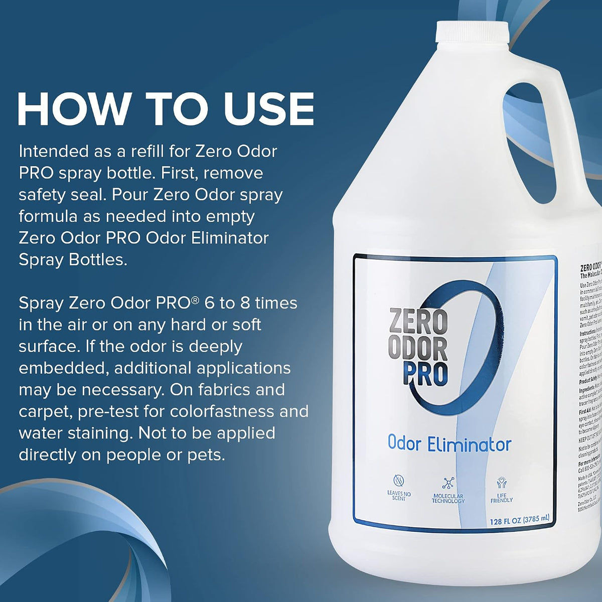 Zero Odor Pro Commercial Strength Odor Eliminator, Room Deodorizer and Air Freshener, Refill, 128 oz (Pack of 2)