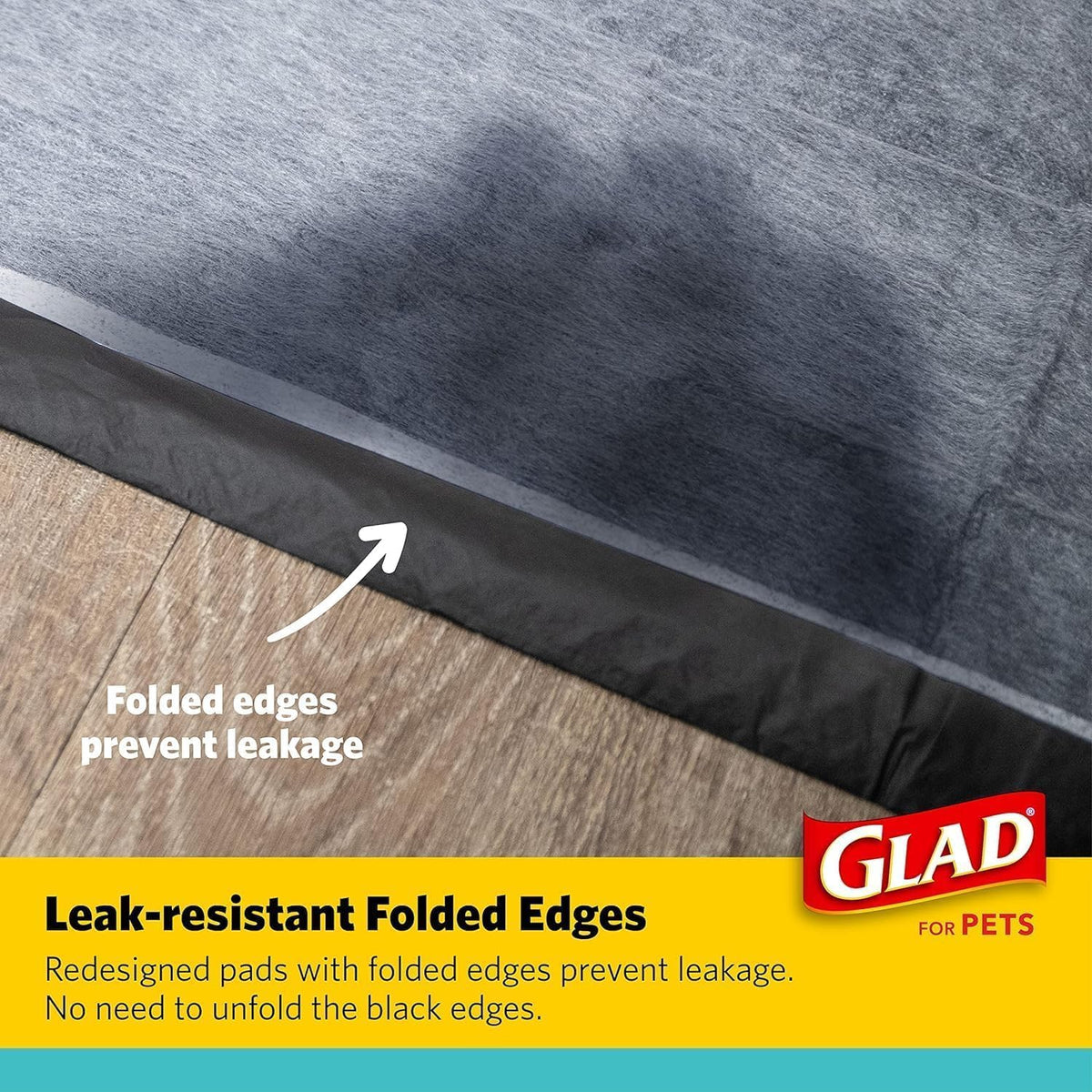Glad for Pets Black Charcoal Puppy Pads, 17.5 x 23.5 Inch, 120 Count, 2-Pk | Super-absorbent core, disposable design, 17.5x23.5 in, potty crate and indoor training