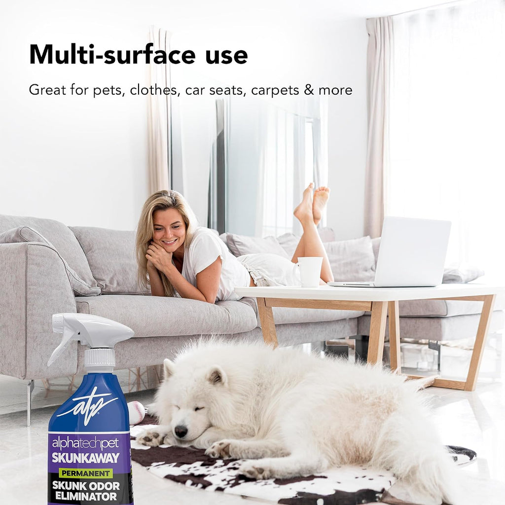 ATP Skunk Away Permanent Skunk Odor Remover for Pets and Fabrics, 16 Fl Oz