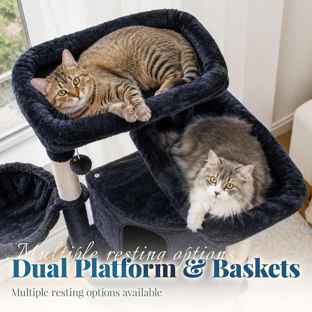 Hey-brother Cat Tree Tower for Indoor Corner with Spacious Condo, MPJ062G