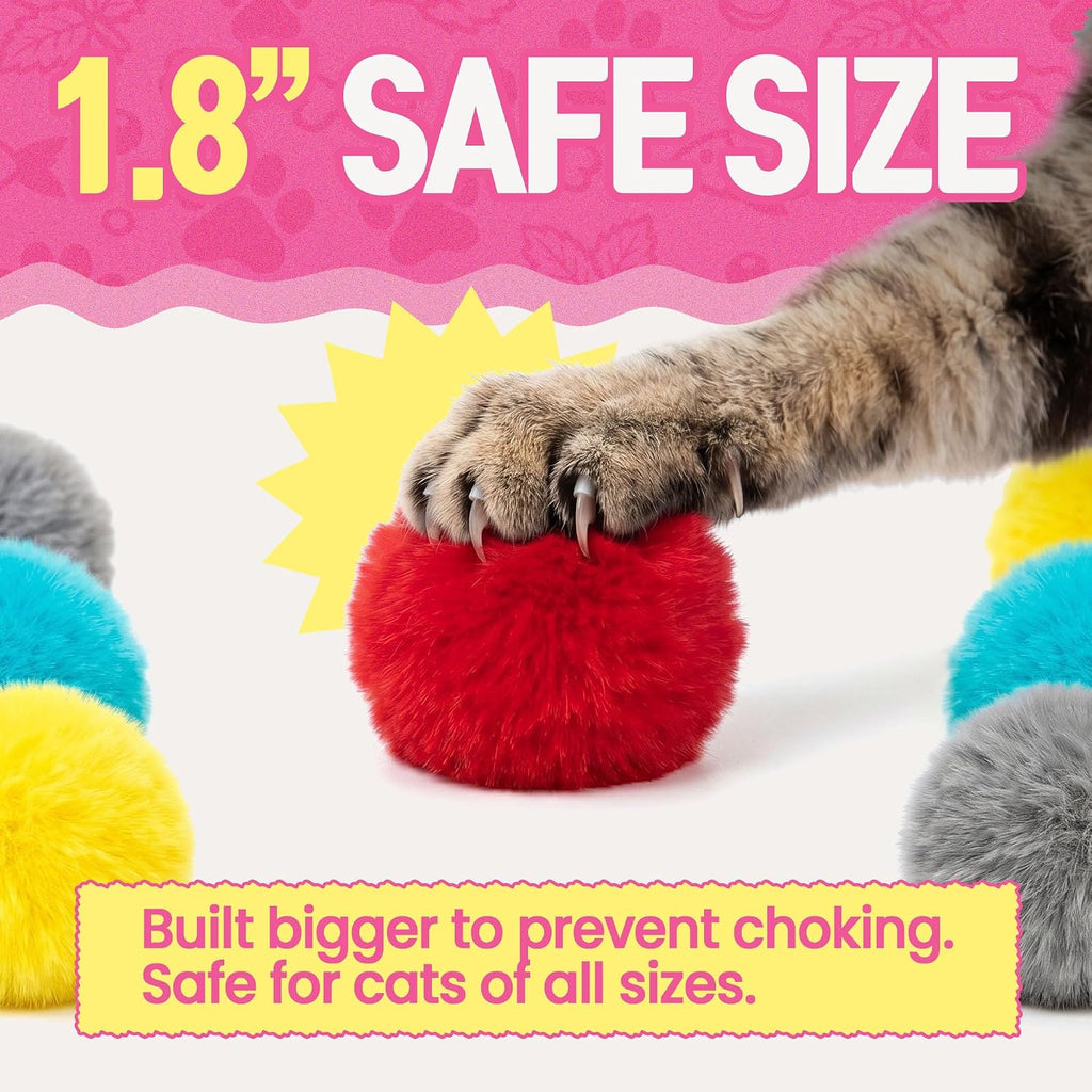 HA SHI Catnip Fur Balls for Indoor Cats, 40 Count, 1.8 Inch