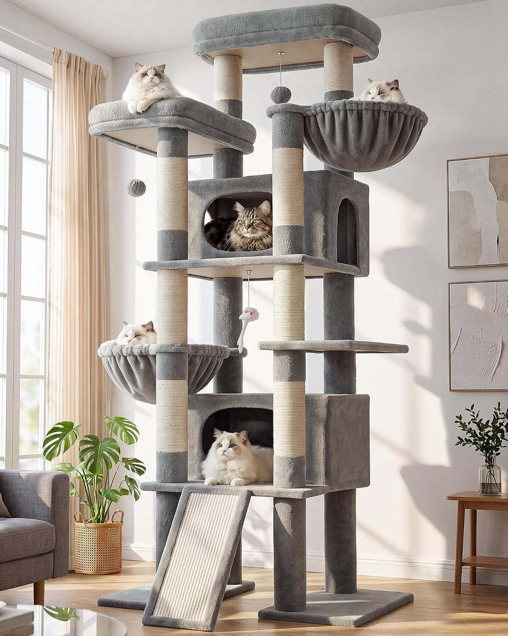 Globlazer Giant Tall Heavy Duty Cat Tower for Indoor Large Cats, F75G