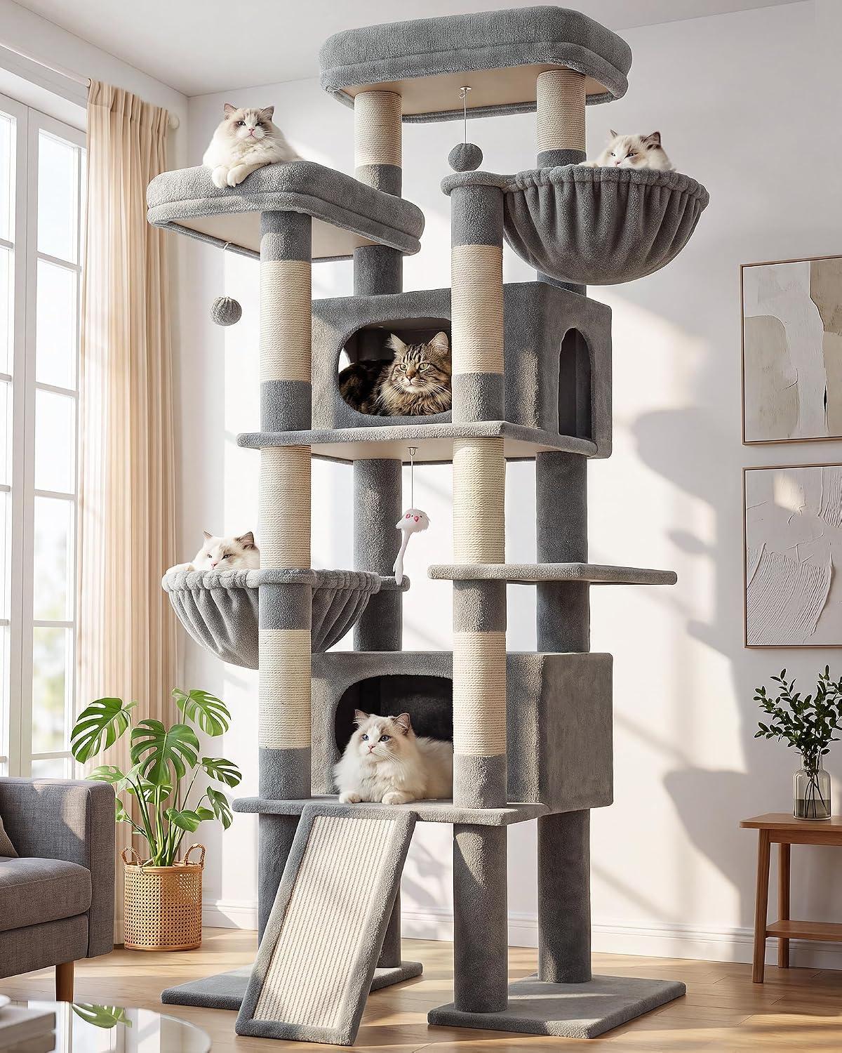 Globlazer Giant Tall Heavy Duty Cat Tower for Indoor Large Cats, F75G