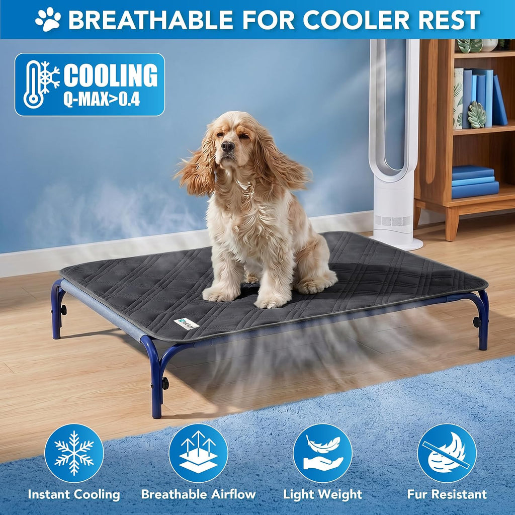 PetAmi Waterproof Dog Cooling Mat Pet Pad for Crate Couch Bed, Grey, 40x60