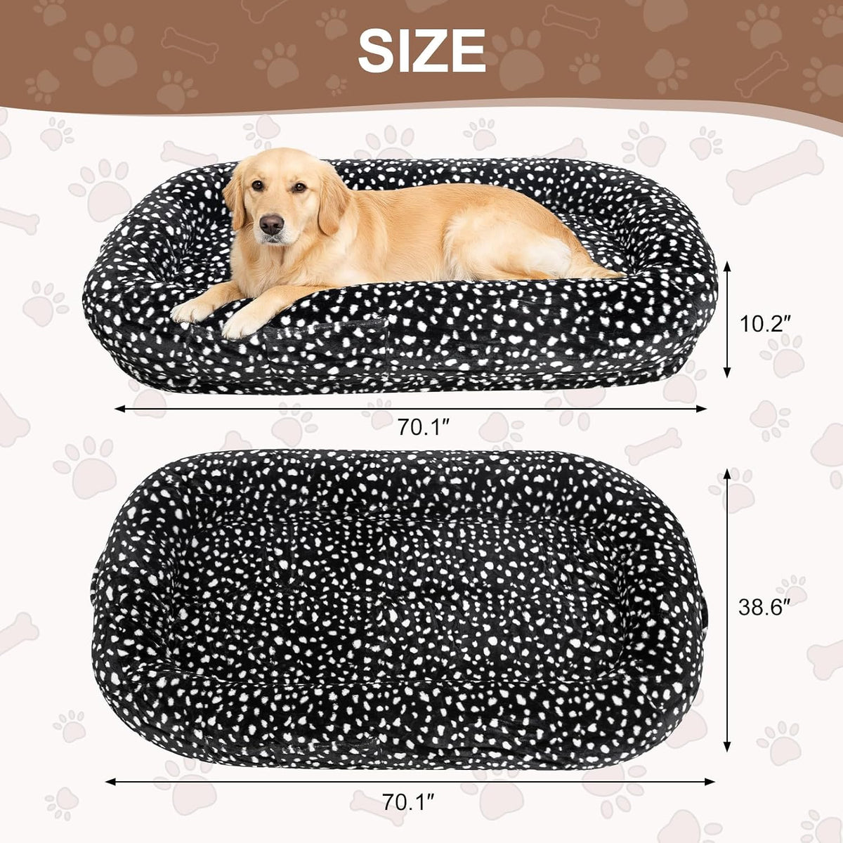 Human Dog Bed for Adult,Large Human Size Dog Bed 70"x38"x10"