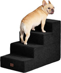 EHEYCIGA Dog Stairs for Bed 20" H, 4-Step Extra Wide Dog Steps, Black