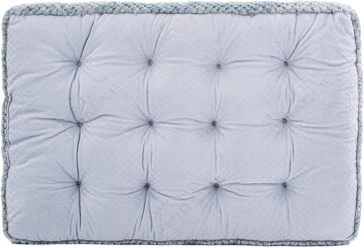 WONDER MIRACLE Fuzzy Deluxe Pet Beds, Super Plush Dog or Cat Beds Ideal for Dog Crates, Machine Wash & Dryer Friendly (22" x 30", M-Grey)