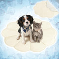 PetAmi Dog Cooling Mat Reversible Fleece Blanket for Pet Cat, S 35X35 Beige