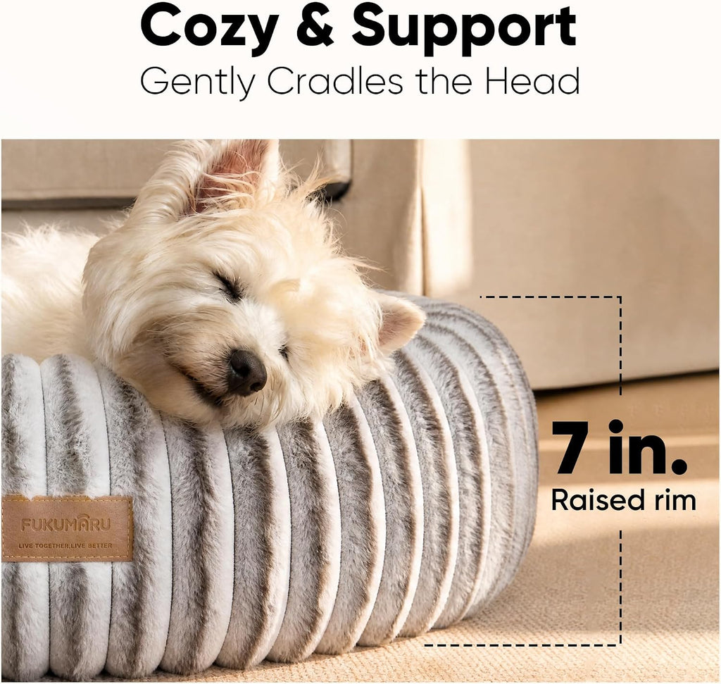 FUKUMARU Dog Bed, 30" Orthopedic Dog Beds for Medium Dogs, Donut Cat Beds