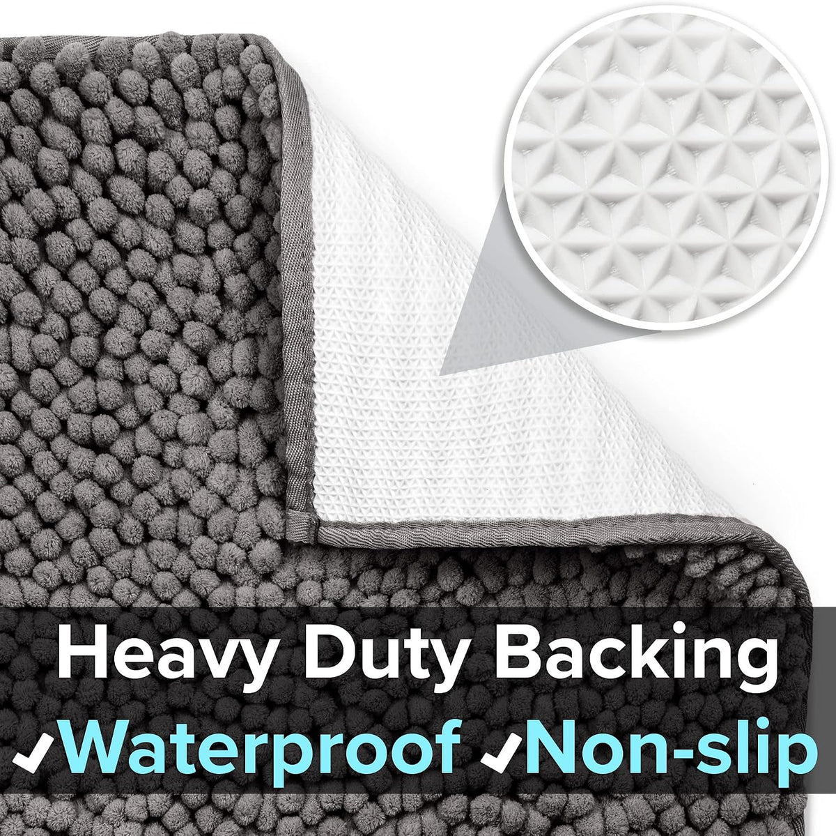 CatGuru Cat Litter Mat, Medium, Extra Large, XXL, Waterproof Litter Box Mat, Non Slip Kitty Litter Mat, Machine Washable Litter Trapping Mat, Soft Litter Tray, Cat Stuff (XL, Dark/Heavy-Duty)
