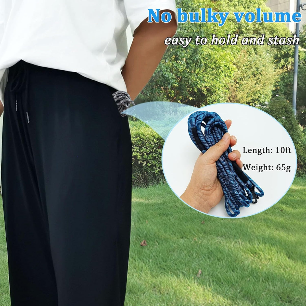 WYuZe 1/5" Reflective XS Rope Dog Leash 10ft for Small Dogs Cats up to 15lb